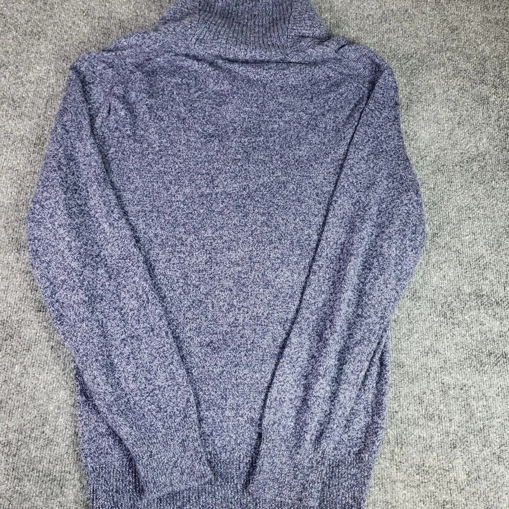 J. Crew Mens XL Blue Marled Shawl Collar Button Pullover Sweater Lambs Wool Mix
